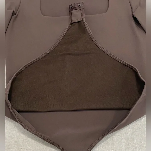 Free People intimately Truth or Square Bodysuit Small Brown Long sleeve Thong - Picture 8 of 12